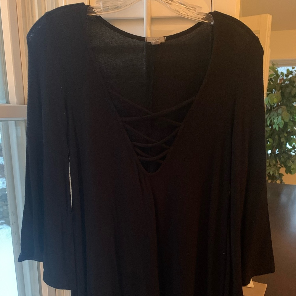 Black Lace Up Top